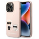 Karl Lagerfeld KLHMP14LSSKCI iPhone 14 Pro 6.1 "hardcase light pink / light pink Silicone Karl & Choupette Magsafe