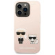 Karl Lagerfeld KLHMP14LSSKCI iPhone 14 Pro 6.1 "hardcase light pink / light pink Silicone Karl & Choupette Magsafe