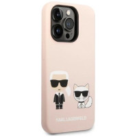 Karl Lagerfeld KLHMP14LSSKCI iPhone 14 Pro 6.1 "hardcase light pink / light pink Silicone Karl & Choupette Magsafe