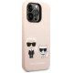Karl Lagerfeld KLHMP14LSSKCI iPhone 14 Pro 6.1 "hardcase light pink / light pink Silicone Karl & Choupette Magsafe