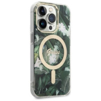Guess Set Guess GUBPP14XHJEACSA Case+ Charger iPhone 14 Pro Max 6.7" green/green hard case Jungle MagSafe
