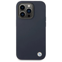 BMW Case BMW BMHMP14LSILNA iPhone 14 Pro 6.1" navy blue/navy Silicone Metal Logo MagSafe