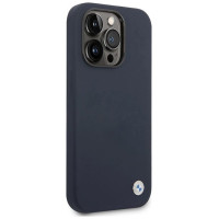 BMW Case BMW BMHMP14LSILNA iPhone 14 Pro 6.1" navy blue/navy Silicone Metal Logo MagSafe