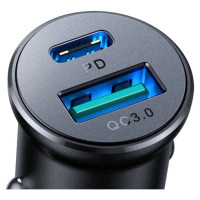 Joyroom JR-CCN05 30W USB-A USB-C mini car charger - black