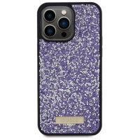 Guess Rhinestone Metal Logo case for iPhone 15 Pro Max - pink