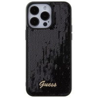 Guess Sequin Script Metal case for iPhone 15 Pro Max - black