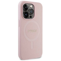 Guess GUHMP14LPSAHMCP case for iPhone 14 Pro - pink Saffiano MagSafe