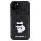 Karl Lagerfeld Saffiano Cardslots and Stand Monogram Choupette case for iPhone 15 - black