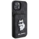 Karl Lagerfeld Saffiano Cardslots and Stand Monogram Choupette case for iPhone 15 - black