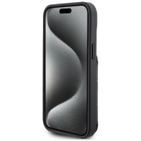 Karl Lagerfeld Saffiano Cardslots and Stand Monogram Choupette case for iPhone 15 - black