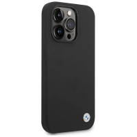 BMW Silicone Metal Logo case for iPhone 15 Pro - black