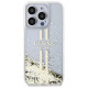 Guess Liquid Glitter Gold Stripes case for iPhone 15 Pro - transparent
