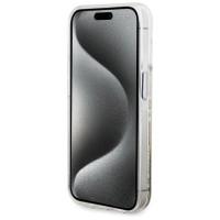 Guess Liquid Glitter Gold Stripes case for iPhone 15 Pro - transparent
