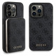 Guess 4G Metal Logo case set for iPhone 15 Pro + 5000mAh MagSafe power bank - black