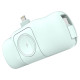Wozinsky WF16-YLS 5000mAh 15W Lightning Mini Power Bank with Built-in USB-C Cable and Apple Watch Charger - Green