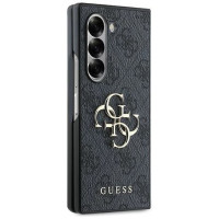 Guess Leather 4G Metal Logo Case for Samsung Galaxy Z Fold 6 - Black