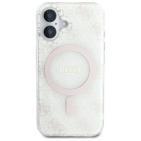 Guess IML 4G Background MagSafe iPhone 16 Case - White