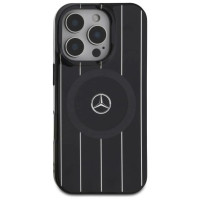 Mercedes MB Double Layer Crossed Lines MagSafe iPhone 16 Pro Case - Black