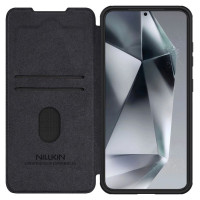 Nillkin Qin Pro Case for Samsung Galaxy S25+ with Flip and Camera Cover - Black