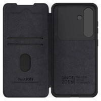 Nillkin Qin Pro Case for Samsung Galaxy S25+ with Flip and Camera Cover - Black