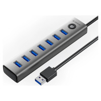 Orico CL7U-U3 hub 7x USB-A 3.0 + USB-C 5V/3A 1m - gray