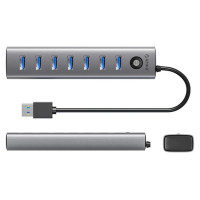 Orico CL7U-U3 hub 7x USB-A 3.0 + USB-C 5V/3A 1m - gray