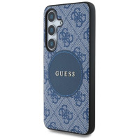 Guess 4G Round Patch Classic Logo MagSafe case for Samsung Galaxy S25 blue
