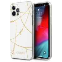 Guess Gold Chain Collection iPhone 12 Pro Max 6.7" Case - White