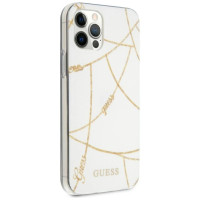 Guess Gold Chain Collection iPhone 12 Pro Max 6.7" Case - White