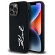 Karl Lagerfeld Silicone Metal Script Logo Case for iPhone 14 Pro Max Black