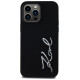 Karl Lagerfeld Silicone Metal Script Logo Case for iPhone 14 Pro Max Black