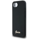 Guess Silicone Script Metal Logo MagSafe iPhone 16e Case - Black