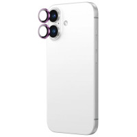 Amazingthing AR Aluminum 2 Lens Glass with Camera Lens Frame for iPhone 16 / 16 Plus - Pink