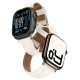 Amazingthing Class Band Leather Strap for Apple Watch 45 / 46 / 49 mm - Light Beige