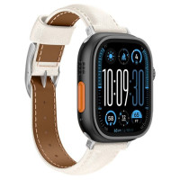 Amazingthing Class Band Leather Strap for Apple Watch 45 / 46 / 49 mm - Light Beige