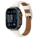 Amazingthing Class Band Leather Strap for Apple Watch 45 / 46 / 49 mm - Light Beige