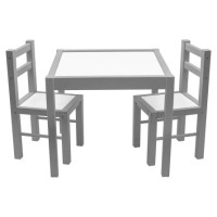Drewex Galdiņš+ 2 krēsliņi BOGDAN white/grey  (Drewex) [A]