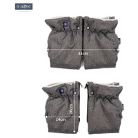 Zaffiro (Womar) Ratiņu cimdi-mufta WOOL Melange Graphite M-040 Womar