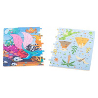 KIK Koka puzle bundžiņā MERMAID/DINO KIK-5364/1-izpārdošana