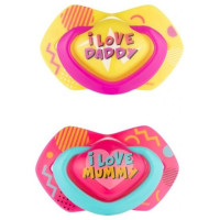 Canpol Babies Mānekļi "NEON LOVE" silikona simetriskās formas 0-6 mēn., Canpol 22/652 pink (2 gab.)