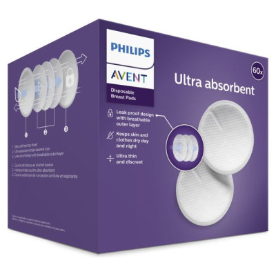 Philips Avent Vienreizējas lieto&scaron;anas krū&scaron;turu ieliktnī&scaron;i (60 gab.) - SCF254/61