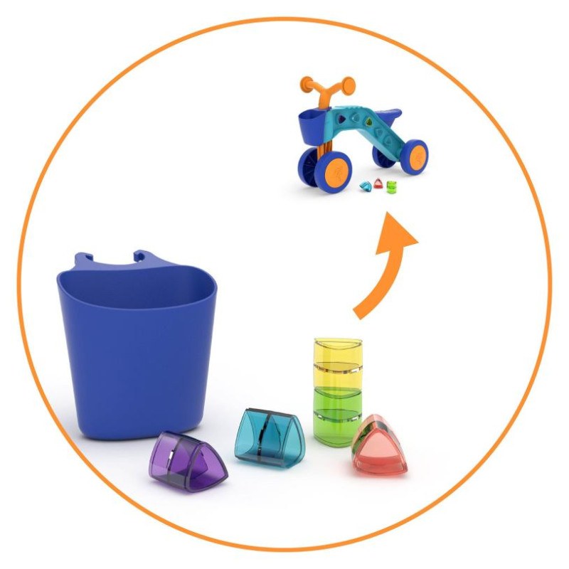 Chillafish Itsibitsi četrritenis pa&scaron;iem mazākajiem ar grozu, zils/oranžs, no 1 līdz 3 gadiem - CPIB02LBO