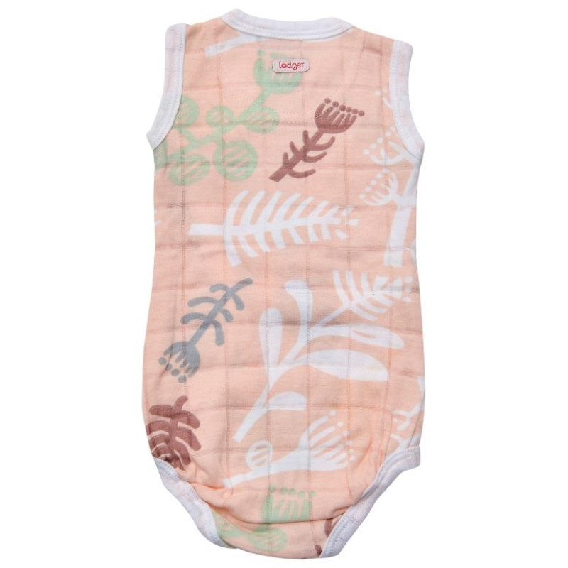Lodger Romper Botanimal kokvilnas bodijs bez piedurknēm, Plush, 62 cm - RF 073_62