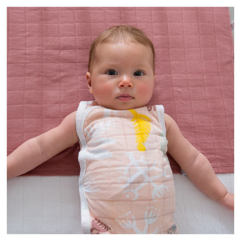 Lodger Romper Botanimal kokvilnas bodijs bez piedurknēm, Plush, 62 cm - RF 073_62