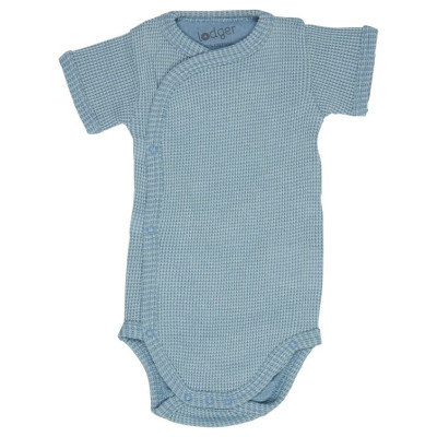 Lodger Romper Ciumbelle, adītas kokvilnas bodijs ar īsām piedurknēm, Ocean, 68 cm - RFC 074_68