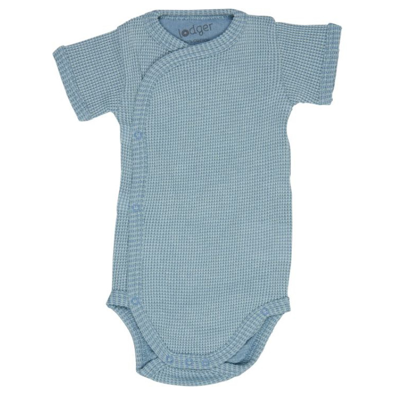 Lodger Romper Ciumbelle, adītas kokvilnas bodijs ar īsām piedurknēm, Ocean, 68 cm - RFC 074_68