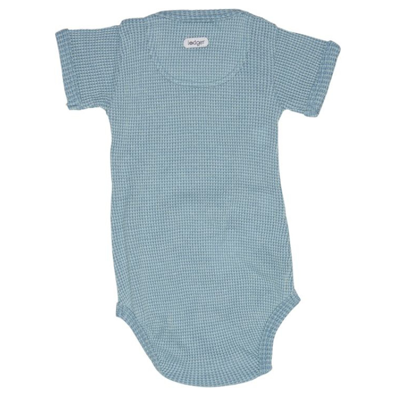 Lodger Romper Ciumbelle, adītas kokvilnas bodijs ar īsām piedurknēm, Ocean, 68 cm - RFC 074_68