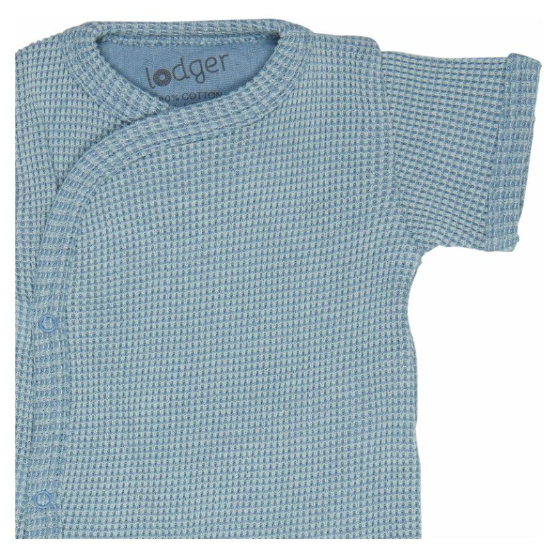 Lodger Romper Ciumbelle, adītas kokvilnas bodijs ar īsām piedurknēm, Ocean, 68 cm - RFC 074_68