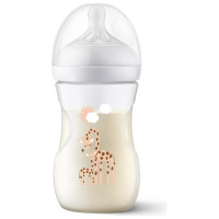 Philips Avent barošanas pudelīte Natural Response Giraffe 260 ml, vidējas plūsmas knupītis, 1m+ - SCY903/66