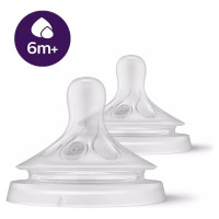 Philips Avent Natural Response barošanas pudeļu silikona knupīši, biezai barībai 6M+ (2 gab) - SCY966/02